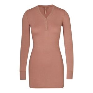 Skims RARE Sleep Henley Dress in Sienna